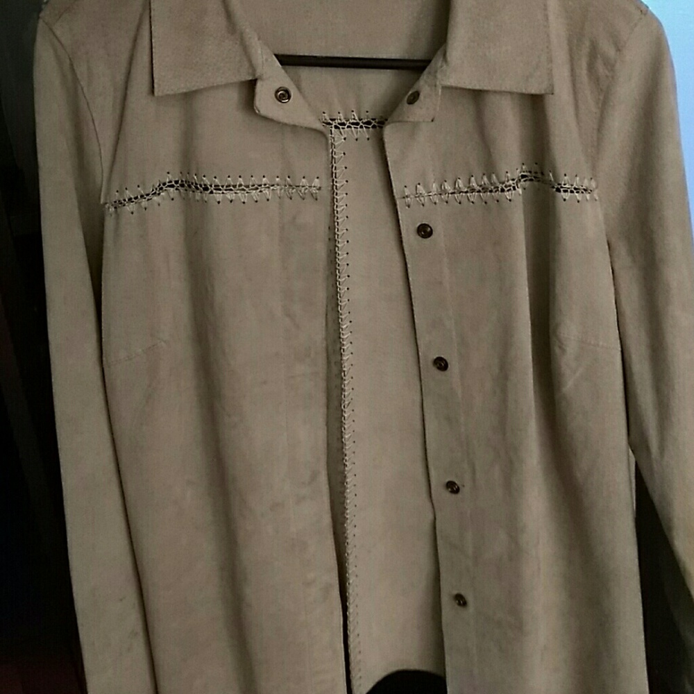 Lightweight suede jacket, tan preowned great shape